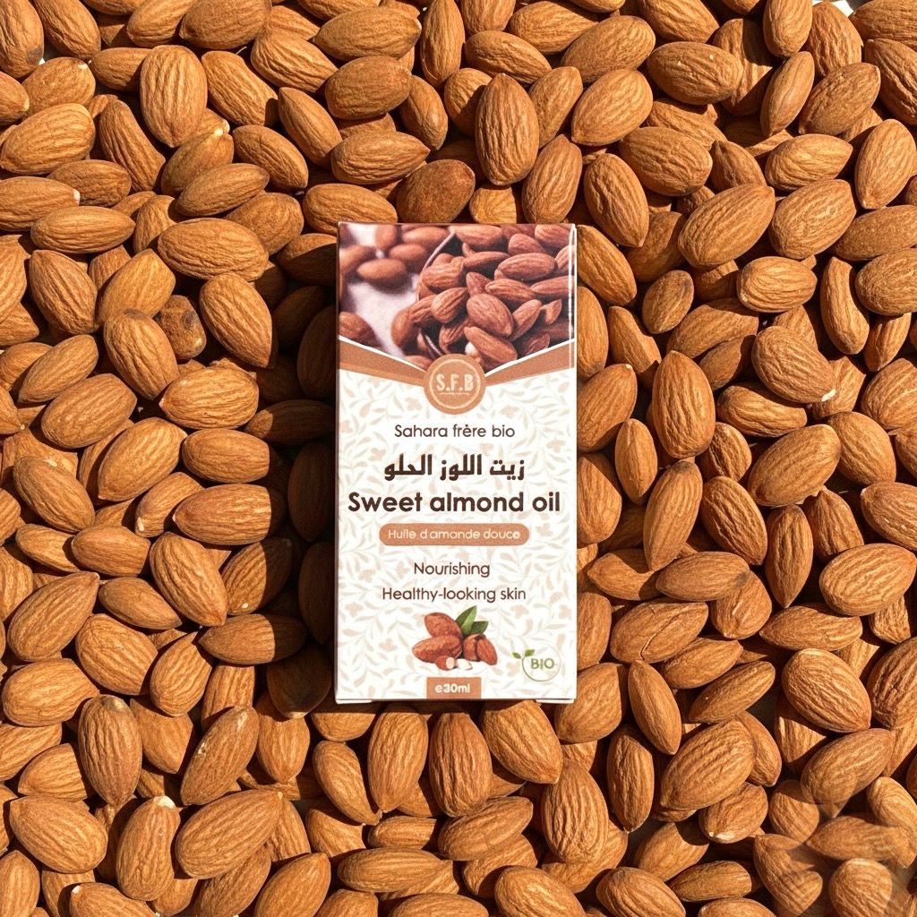 زيت اللوز الحلو – الترطيب والتغذية الطبيعية للبشرة والشعر | SFB زيت اللوز الحلو الطبيعي لترطيب البشرة وتغذية الشعر بعمق | منتجات طبيعية من SFB