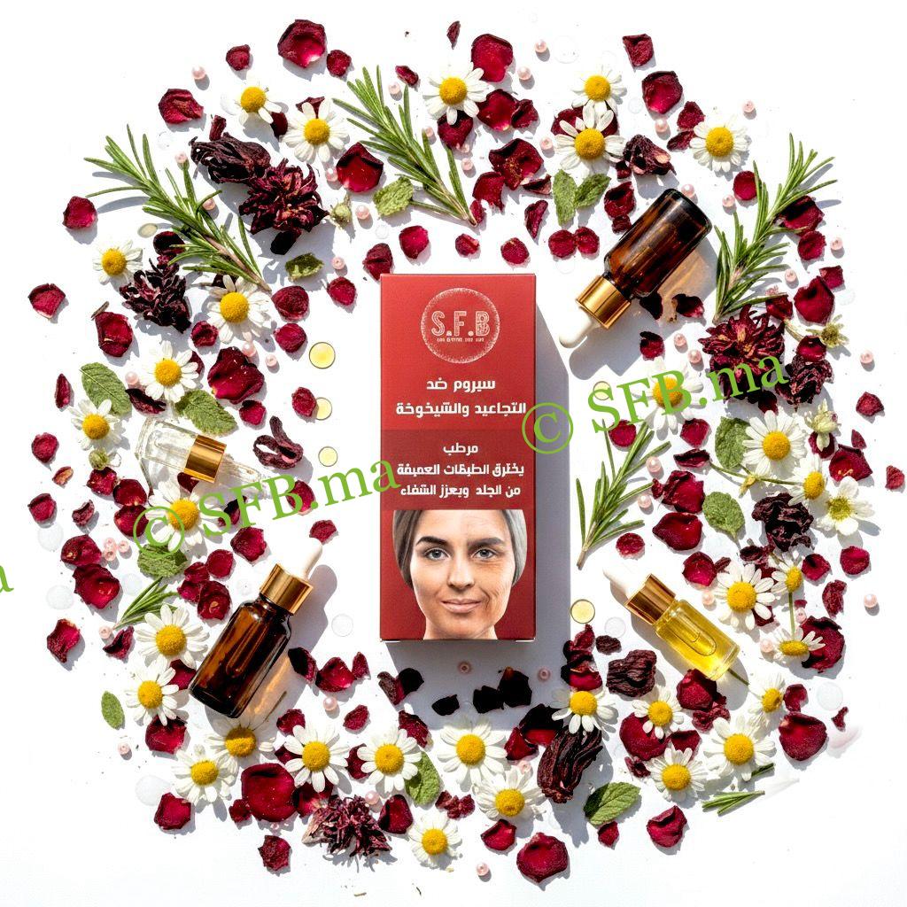 سيروم ضد التجاعيد والشيخوخة – ترطيب عميق وتجديد البشرة | SFB سيروم طبيعي ضد التجاعيد والشيخوخة لترطيب البشرة وتعزيز الشفاء | مستخلص من الأعشاب والزيوت النباتية | منتجات SFB
