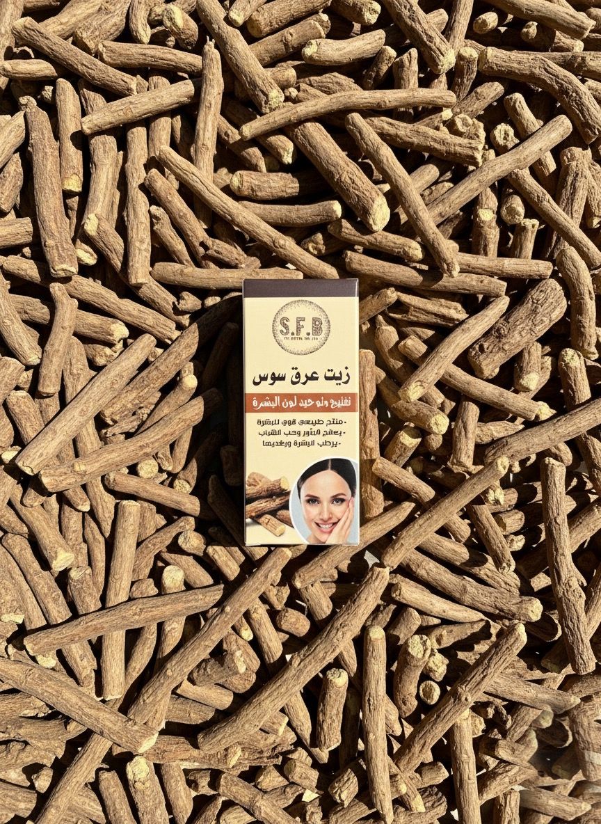 زيت عرق السوس – تفتيح البشرة وعلاج البثور بطريقة طبيعية | SFB زيت عرق السوس الطبيعي لتفتيح البشرة وتوحيد لونها وعلاج حب الشباب | منتجات طبيعية من SFB